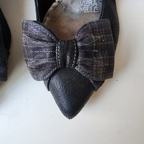 Vera Pelle charcoal grey heels with bow - Picture 3 of 9
